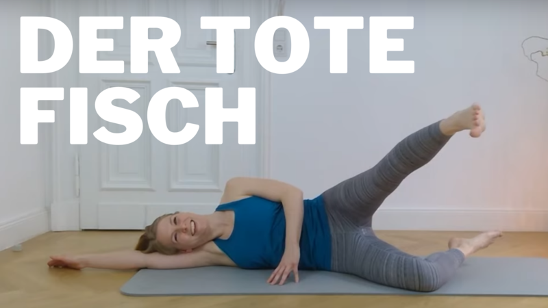 Pilates online trainieren mit der Toten Fisch Übung