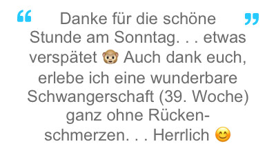 Kundenfeedback - Referenz WohnzimmerPilates einer Kundin Referenz WohnzimmerPilates einer schwangeren Kundin